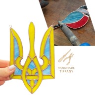 Witrażowy tryzub – symbol narodowy Ukrainy