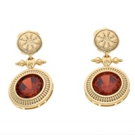 67228 Kolczyki 18K pozłacane 29/15 MM eleganckie z kryształkami