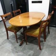 Stół rozkładany + 4 krzesła | MEREDEW Anglia | klasyczn drewno | 146–192 cm