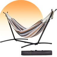 HAMAK ZE STELAŻEM STALOWYM Italform 150kg 260x150 OGRODOWY NA TARAS XXL