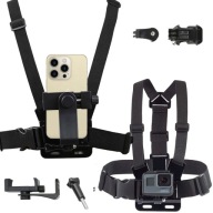 UCHWYT SZELKI NA KLATKĘ PIERSIOWĄ NA TELEFON I KAMERKE SPORTOWĄ GOPRO DJI