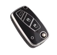 Czarno-srebrne etui kluczyka FIAT 500 Panda Stilo Ducato Punto Doblo Bravo