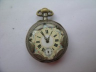 Męski,srebrny zegarek kieszonkowy