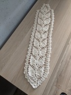 Wąski bieżnik szydełkowe rękodzieło cacko 16x64 serwetka ekri 1cm=1zł