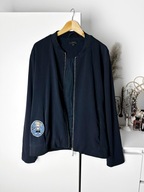 Granatowa bawełniana bluza kurtka bomberka COS XL minimalistyczna scandi