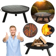 PALENISKO OGRODOWE DUŻE 60CM TRÓJNÓG DO GRILLA OGNISKA KOCIOŁEK Z UCHWYTAMI