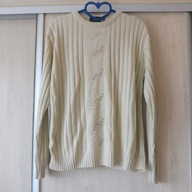 Beżowy sweter z haftem r. 42