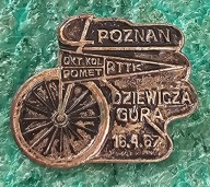 ODZNAKA OKRĘGOWY KLUB TURYSTYKI KOLARSKIEJ POMET POZNAŃ DZIEWICZA GÓRA 1967