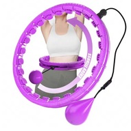 Hula-hop z wypustkami koło odchudzające składane z obciążeniem RÓŻ