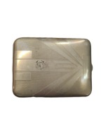 Metalowa papierośnica / etui vintage – monogram – geometryczny wzór [131]