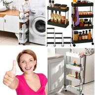 Szafka Łazienkowa / Kuchenna 4 Poziomowa Wąska na Kółkach Rozkładana