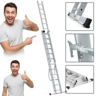 DRABINA ALUMINIOWA WIELOFUNKCYJNA TELESKOPOWA 3X9 7.1M HIGHER SCHODY NOWA