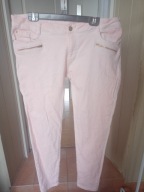 janina 44 spodnie dżins rurki róż ze średnim stan suwaki złote