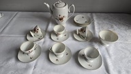 Porcelana Chodzież – komplet kawowy 6 os. + dzbanek /PRL/złocenia/vintage