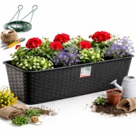 DONICZKA BALKONOWA NA KWIATY WISZĄCA WOLNOSTĄJACA KORYTKO 60CM BRATKI ZIOŁA