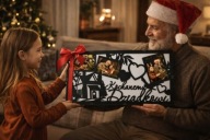 PREZENT NA DZIEŃ DZIADKA DUŻA RAMKA NA ZDJĘCIA 3D Z DEDYKACJĄ 60CM CZARNA