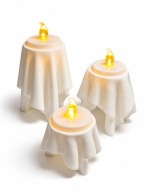 Lampiony Duchy 3 szt. ze Świeczkami LED Halloween Dekoracja Biała