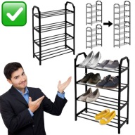 SZAFKA NA BUTY 4 PÓŁKI CZARNA 50 x 64 x 18,5cm WYTRZYMAŁA MOCNA | GOCKOWIAK