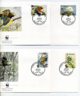 A45335)WWF-FDC Ptaki: St. Vincent 1222 - 1225