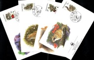Republika Czeska / 4 Koperty FDC / 110-113 ( WWF - Fauna - ssaki ) 1996 r.