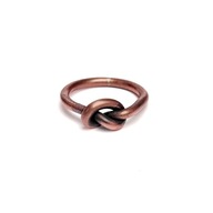 Pierścionek z miedzi - pętla, supeł.