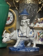 DUŻA FIGURKA VINTAGE W STYLU ORIENTALNYM RĘCZNIE ZDOBIONA