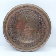 Vintage stara mosiężna taca talerz - Egipt - Faraon 30cm kolekcjonerski