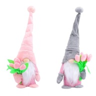 Skrzaty wiosenne z tulipanami 2 szt. dekoracyjne gnomy na prezent
