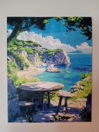 Słoneczne klify nad morzem – obraz 40×50