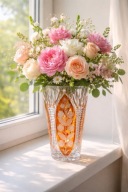 DUŻY WAZON KRYSZTAŁOWY Huta szkła ,,JULIA ''