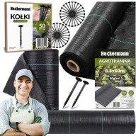 ZESTAW AGROTKANINY AGROWŁÓKNINY MATA ANTYCHWASTOWA KOŁKI SZPILKI CHWASTY