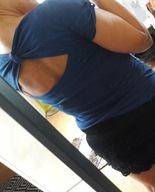 Chabrowa bluzka z dekoltem na plecach Terranowa M