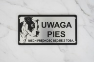 Tabliczka uwaga pies Amstaff Srebrna lub złota dużo wzorów