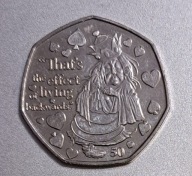 Wyspa Man 50 pensów 2021r. Alicja w Krainie Czarów - Biała Królowa