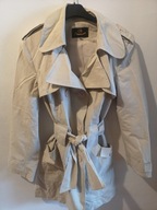 Śliczny beżowy trencz, płaszcz damski 36