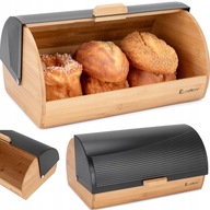 CHLEBAK POJEMNIK NA CHLEB PIECZYWO CZARNY DUŻY BAMBUSOWY