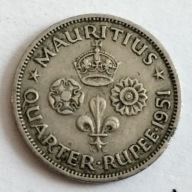 moneta Mauritius 1/4 rupia 1951 Jerzy Vi