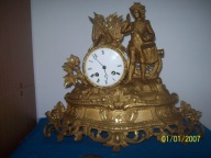 Dobra Cena---[@4g] Zegar Kominkowy Brąz Zlocony ok, 1870r