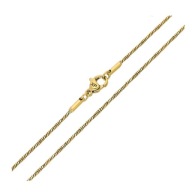 86325 Łańcuszek stal chirurgiczna 316L pozłacany 18k skręcany 45 CM 1,4 MM