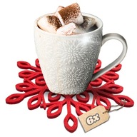 Świąteczne podkładki pod szklankę kubek bożonarodzeniowe gwiazdki 6szt