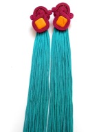 KOLCZYKI SUTASZ fuksja z turkusem 100% hand made