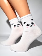Skarpety skarpetki miś misie panda białe 38-42 bawełna krótkie