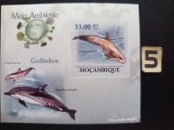 Fauna morza , delfiny , Mozambik MNH cięty