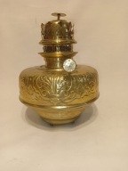 Stara belgijska, mosiężna lampa naftowa