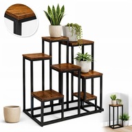 KWIETNIK STOJĄCY STOJAK NA KWIATY ROŚLINY METALOWY DREWNIANY PÓŁKI DO DOMU