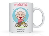 Kubek z imieniem dla emerytki pożegnanie praca na prezent