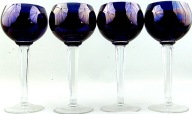 # KIELISZKI do WINA - KOBALTOWE - 4 SZTUKI