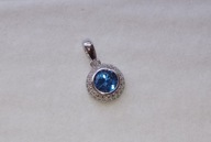 srebrny wisiorek z cyrkoniami BLUE RETRO