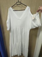 Sukienka biała muślinowa, bawełna Plus Size Italy !!!
