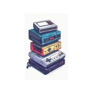 Plakat „Retro Gaming Stack” – Ikony Rozrywki